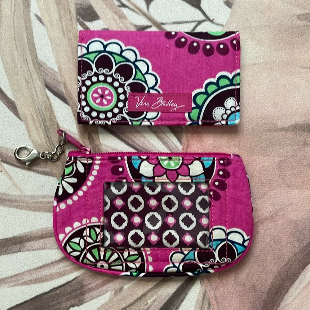 Retired Pattern Vera Bradly Coin Purse Card Wallet Cupcakes Pink